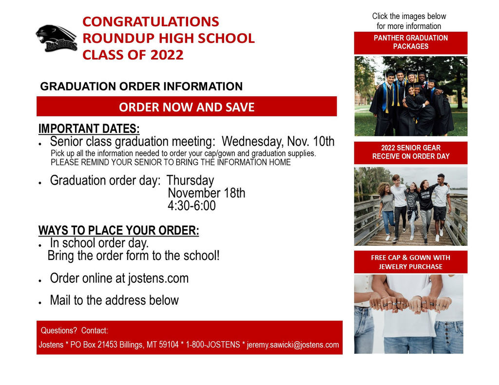 Seniors and Senior Parent Information on Cap & Gown Order Day